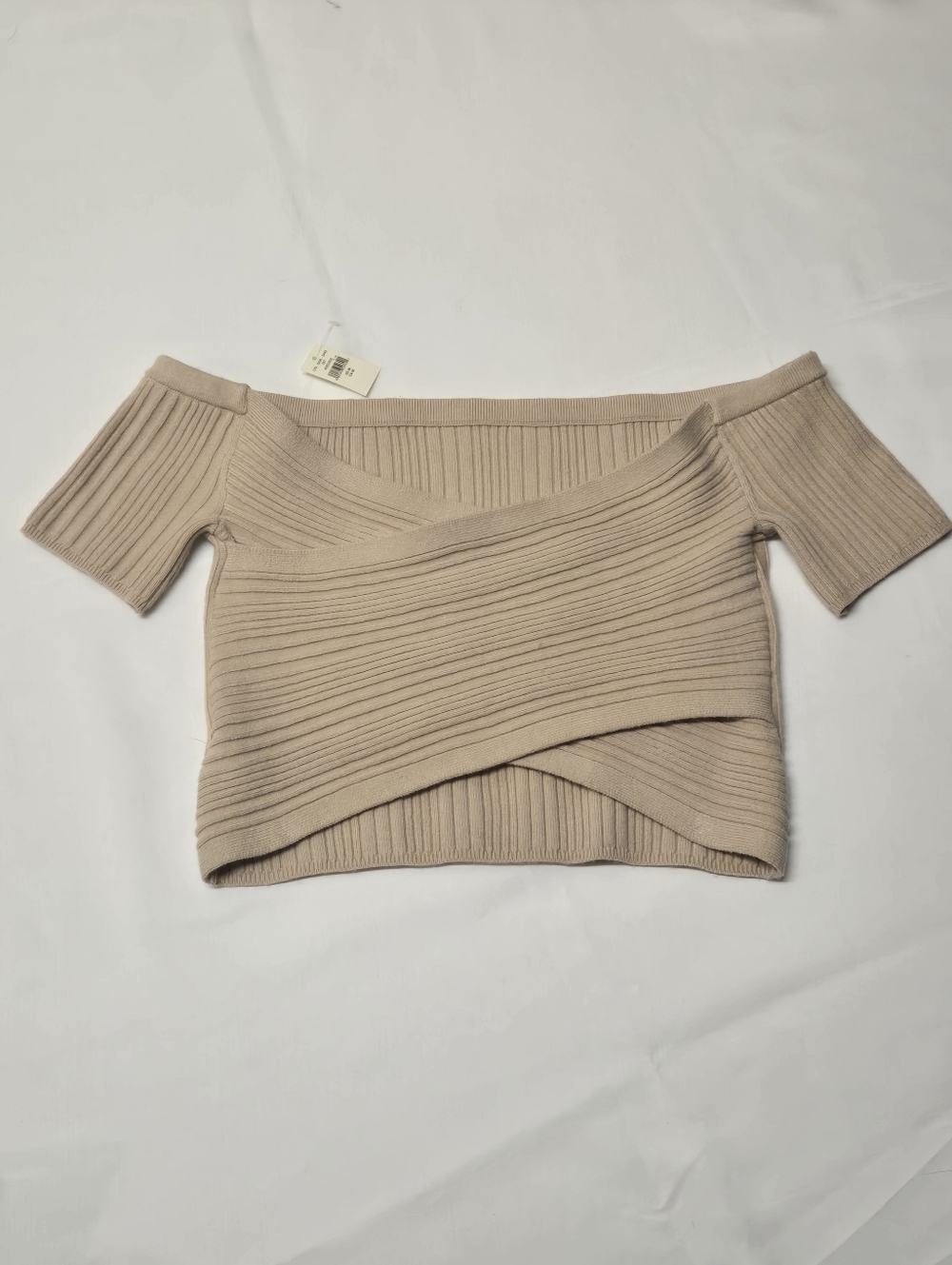Aerie Womens Off Shoulder Crop Top NWT Ribbed Crossover Bandage Wrap Womens M